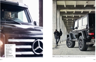 Czech male model Marek Nemecek in editorial for Zen magazine featuring Mercedes G500 4x4 2